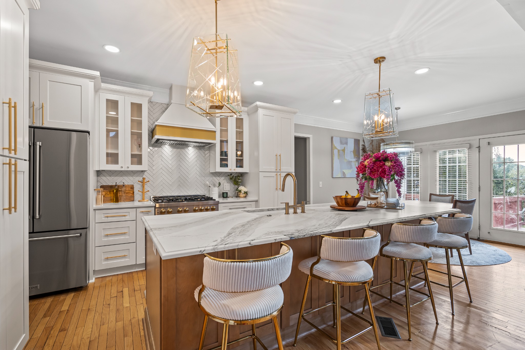 Kitchen island and lighting